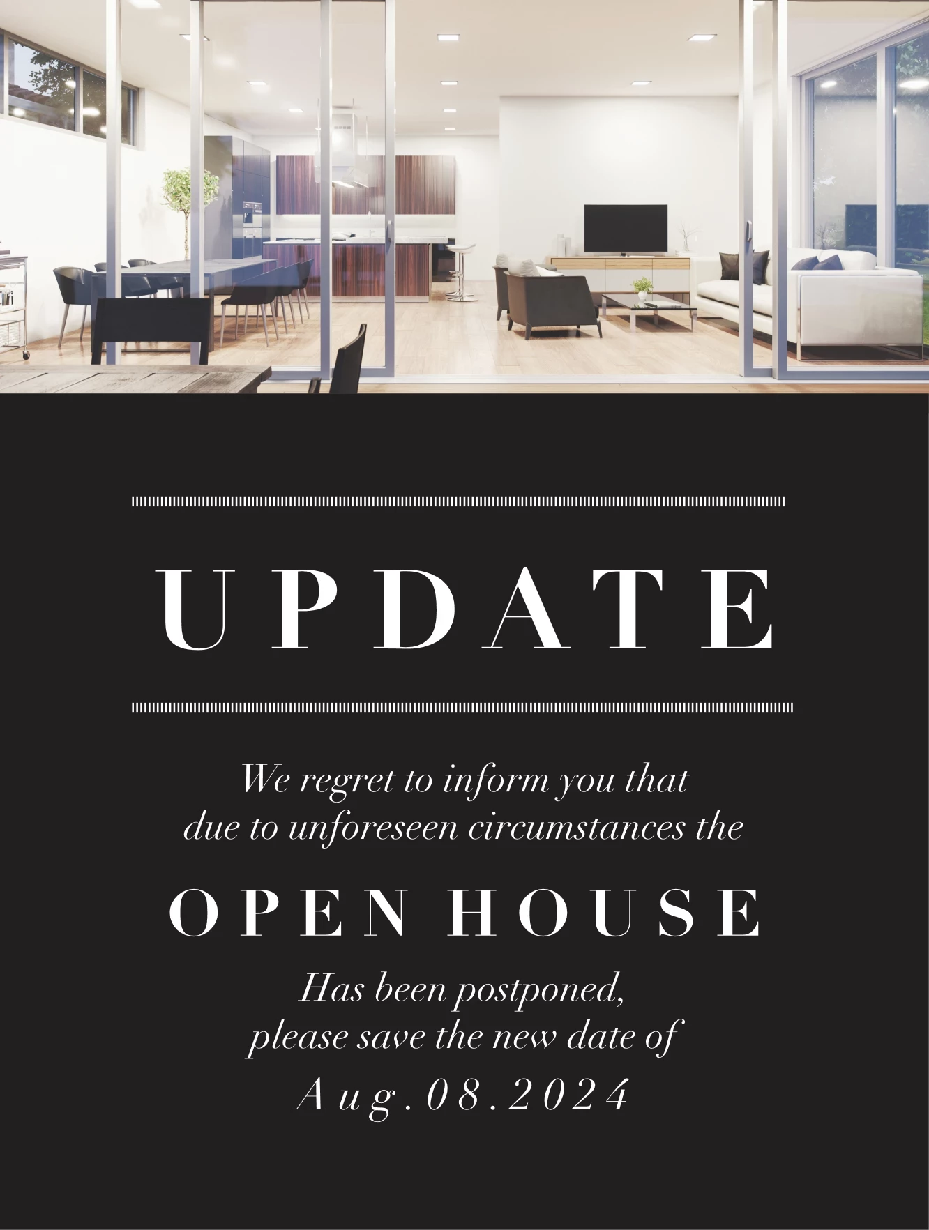 Open House Postponed