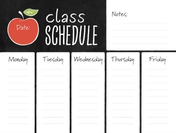 Chalkboard and Apple Schedule