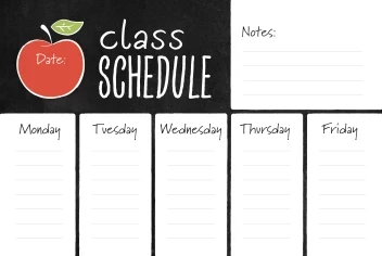 Chalkboard and Apple Schedule