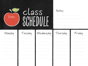Chalkboard and Apple Schedule