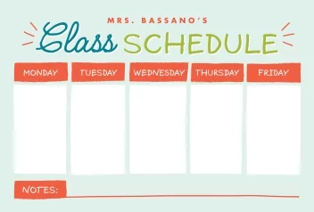 Class Schedule Playful Sketch