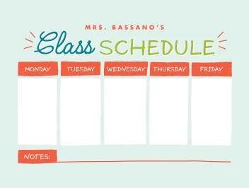 Class Schedule Playful Sketch