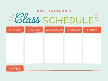 Class Schedule Playful Sketch