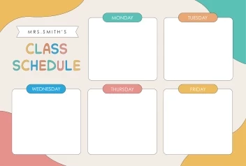 Colorful Class Schedule