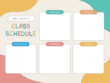 Colorful Class Schedule