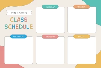 Colorful Class Schedule