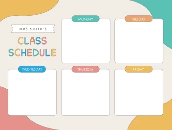 Colorful Class Schedule