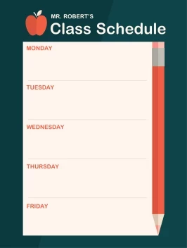 Pencil and Apple Schedule