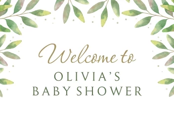 Soft Leaves Welcome Baby Shower
