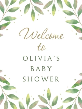 Soft Leaves Welcome Baby Shower