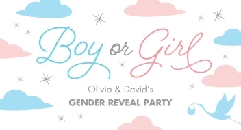 Pastel Clouds Gender Reveal Banner
