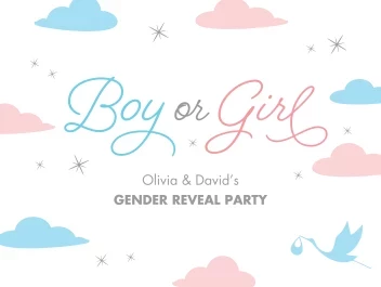 Pastel Clouds Gender Reveal Banner