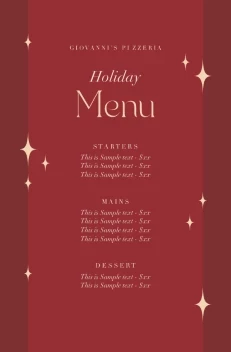 Holiday Menu