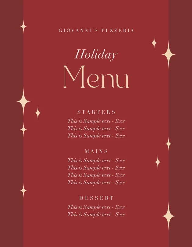 Holiday Menu