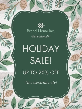 Holiday Leaves Outdoor Sign