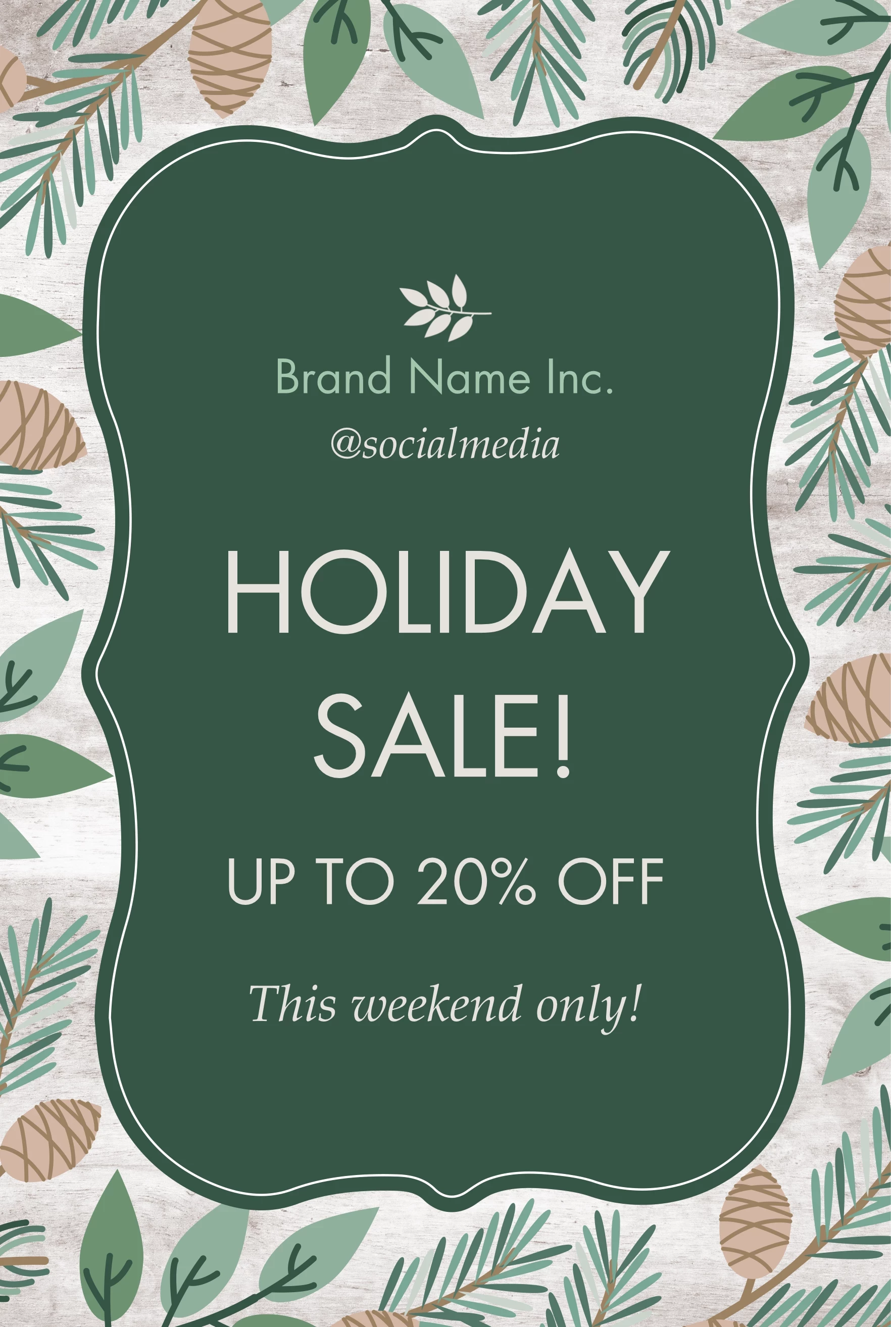 Holiday Leaves Outdoor Sign