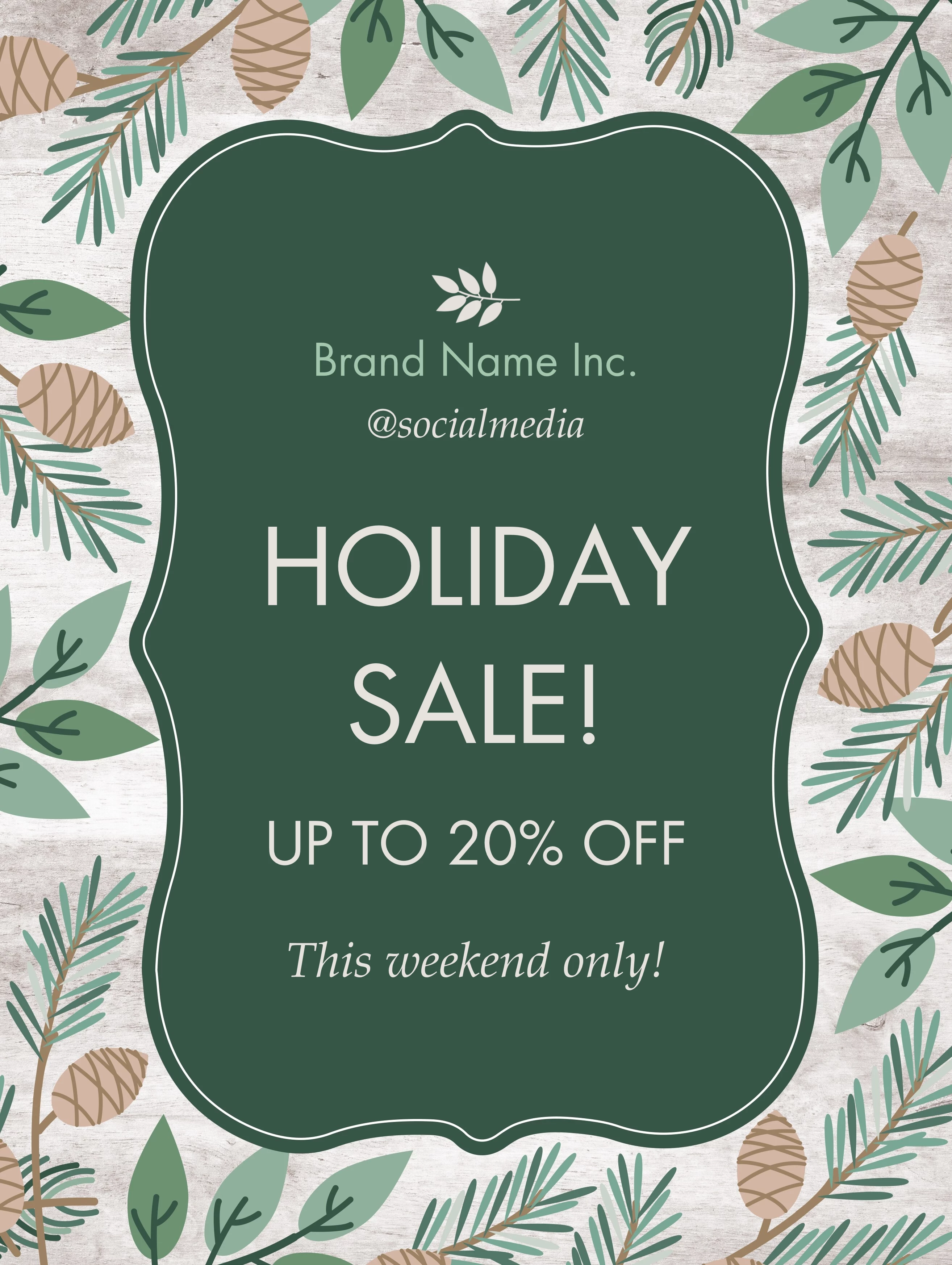 Holiday Leaves Outdoor Sign
