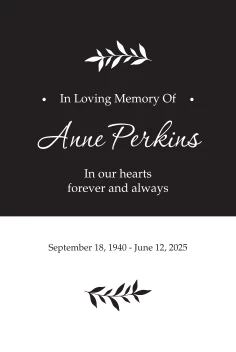 Memorial Reception Frame