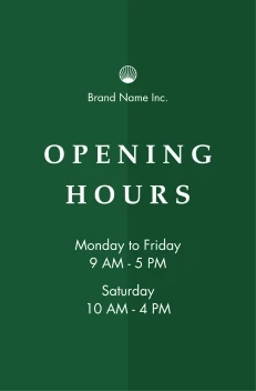 Opening Hours Decal