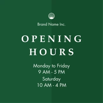 Opening Hours Decal
