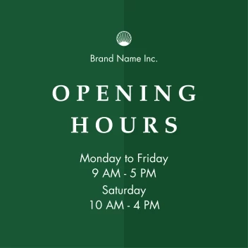 Opening Hours Decal