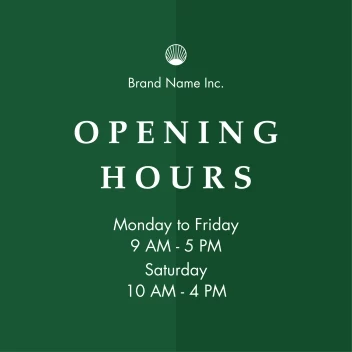 Opening Hours Decal
