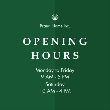Opening Hours Decal