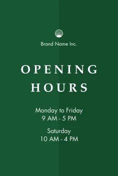 Opening Hours Decal
