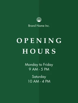 Opening Hours Decal