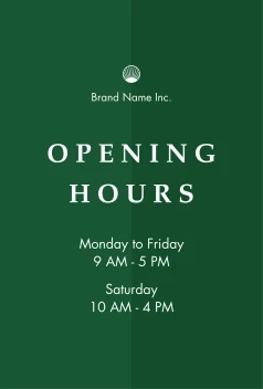 Opening Hours Decal