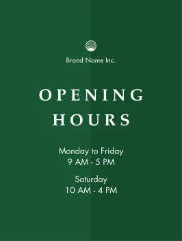 Opening Hours Decal