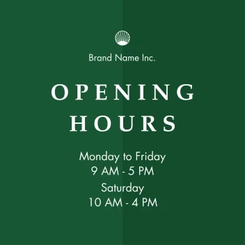Opening Hours Decal