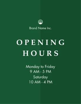 Opening Hours Decal