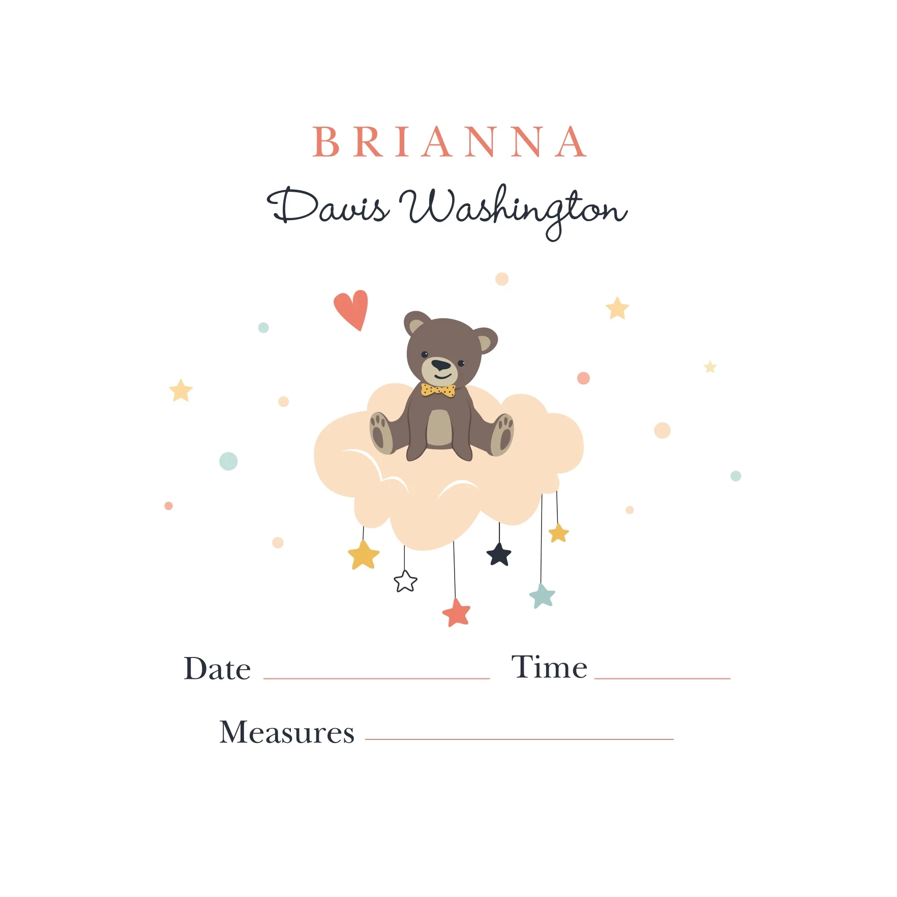 Baby Teddy Bear Announcement