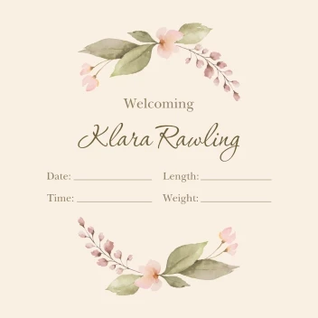 Delicate Floral Announcement