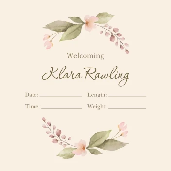 Delicate Floral Announcement