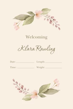 Delicate Floral Announcement