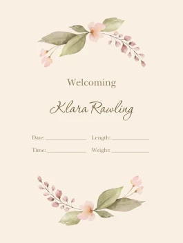 Delicate Floral Announcement