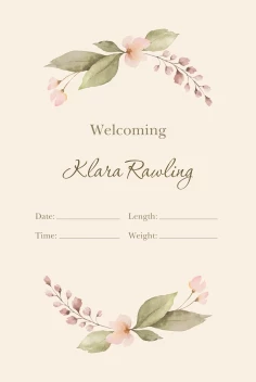 Delicate Floral Announcement