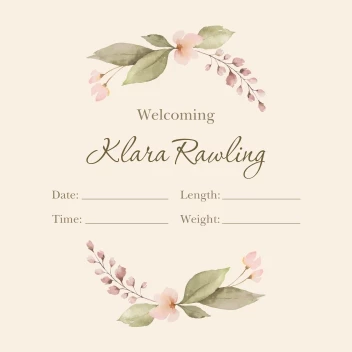 Delicate Floral Announcement