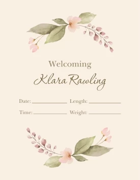 Delicate Floral Announcement