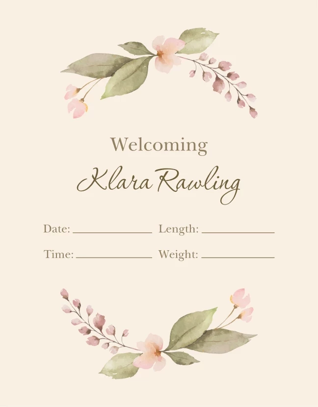 Delicate Floral Announcement