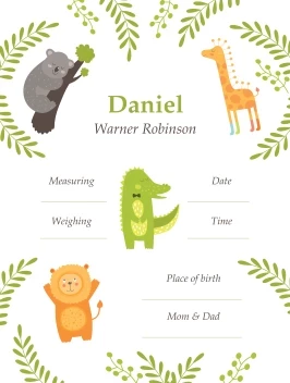 Safari Birth Announcement