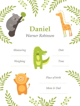 Safari Birth Announcement