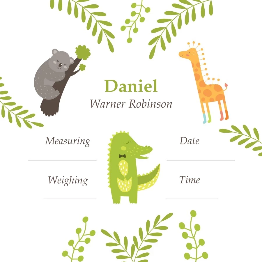 Safari Birth Announcement