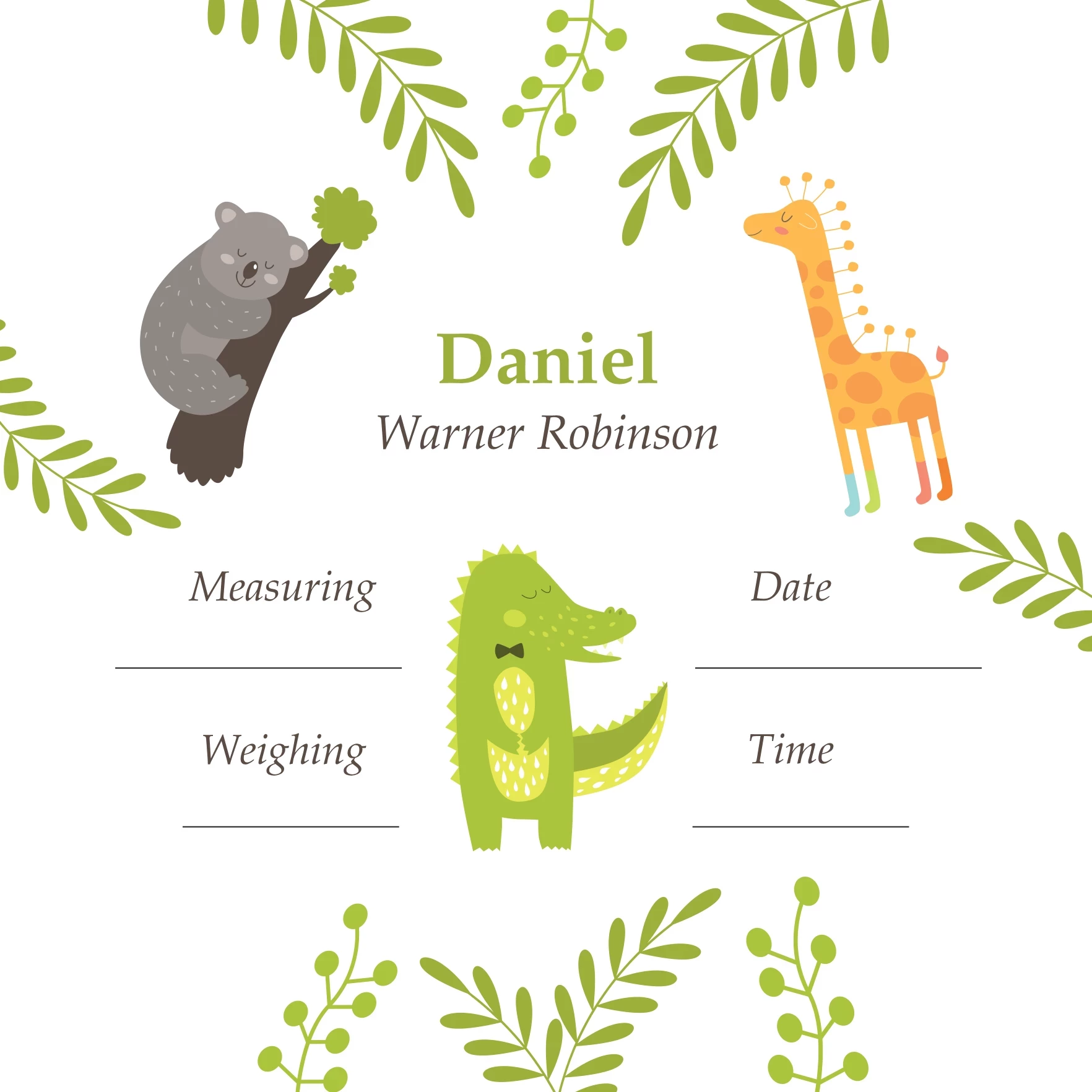 Safari Birth Announcement