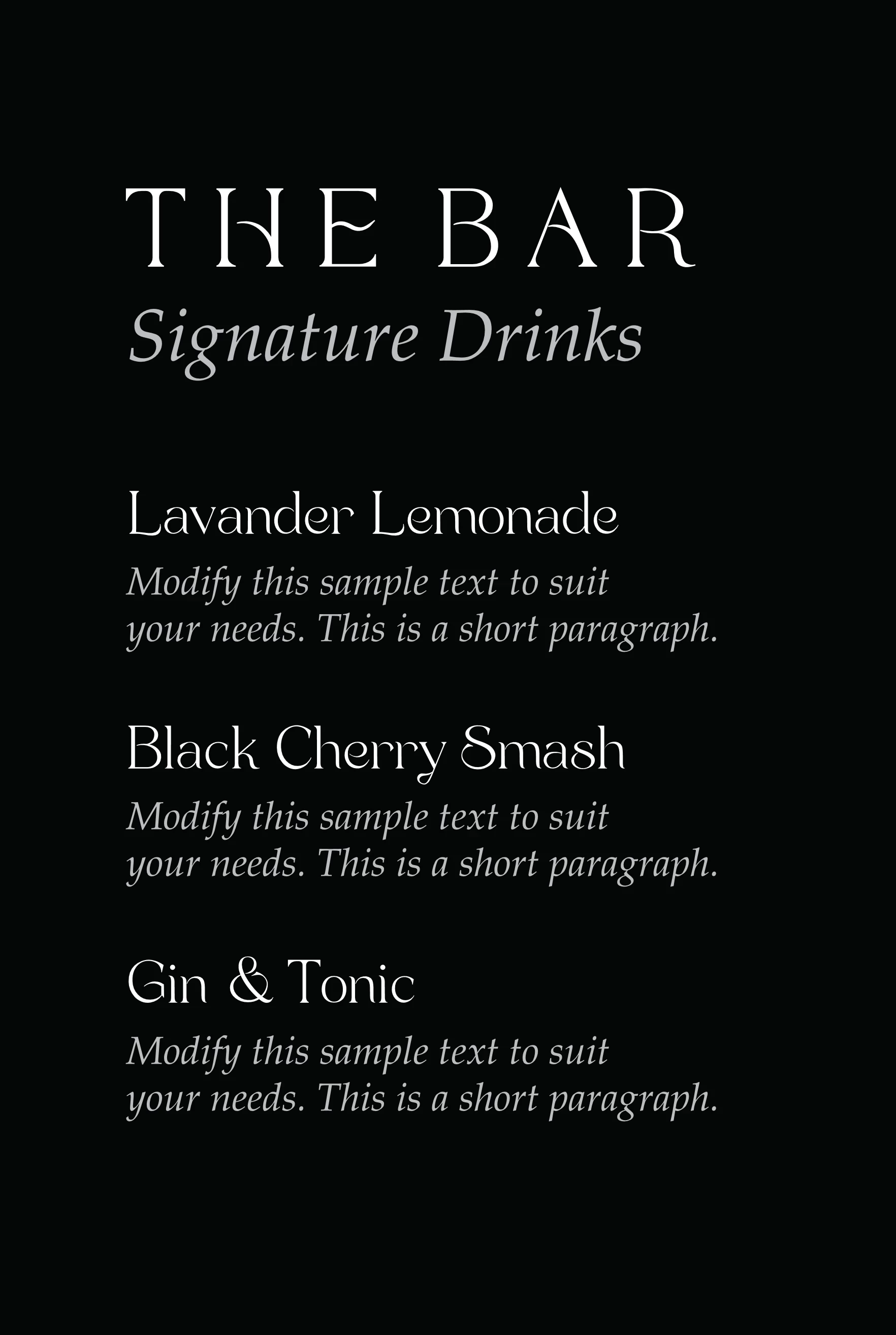 Chic Love and Thanks Bar