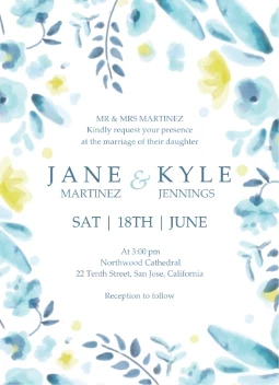 Watercolor Flowers Invitations