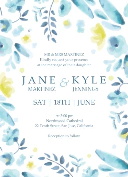 Watercolor Flowers Invitations
