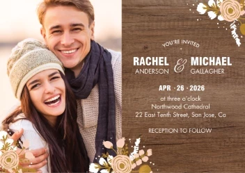 Wood Texture Invitations